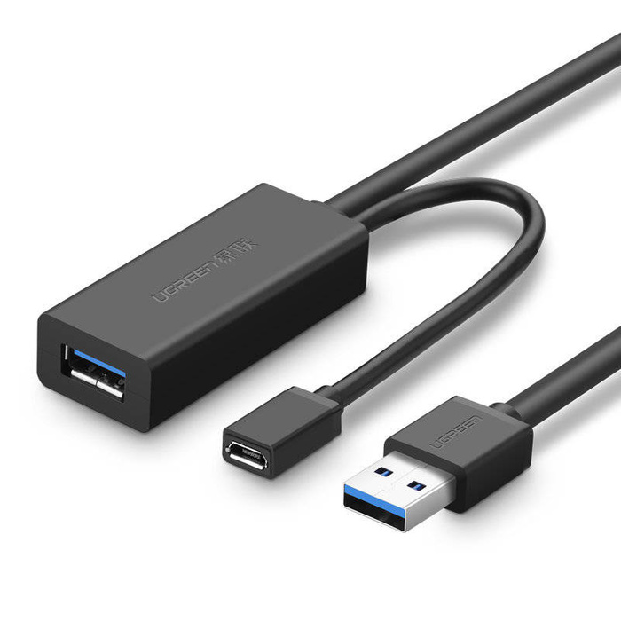 Ugreen aktivní prodlužovací kabel USB 3.2 Gen 1 (USB 3.0, USB 3.1 Gen 1) 10m černý (US175)