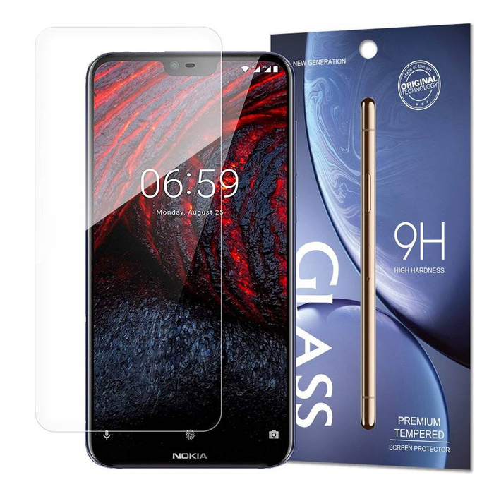 Ochranné tvrzené sklo 9H na displej pro Nokia 6.1 Plus / Nokia X6 2018 (balení - obálka)