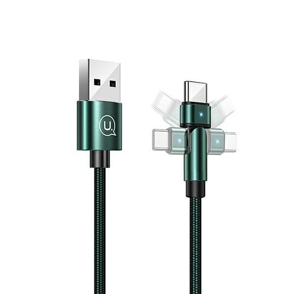 Câble Tressé USAMS USB-C U60 Rotary 2A 1m Vert