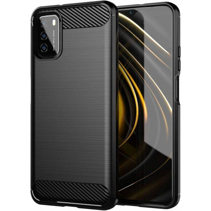 Coque TECH-PROTECT Étui noir pour Xiaomi Poco M3 Tpucarbon