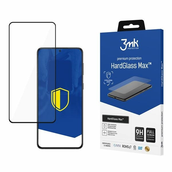 Gehärtetes Tempered Glass 3MK Samsung Galaxy S22 Plus FullScreen Schwarz HardGlass Max