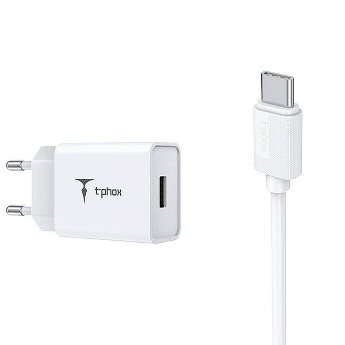 T-PHOX MINI-EU TYPE-C BLANC 1.2M 2.4A