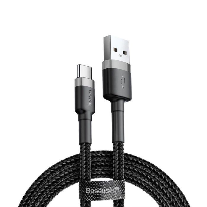 Baseus Cafule USB-A / USB-C QC 3.0 3A Kabel 0,5 m - Schwarz-Grau