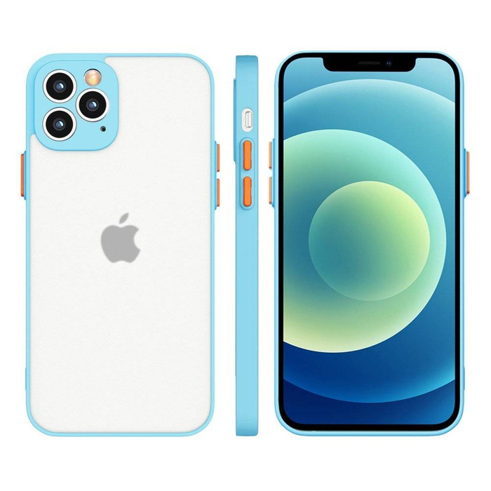 Custodia in silicone flessibile traslucida Milky Case per iPhone 12 Pro Max blu