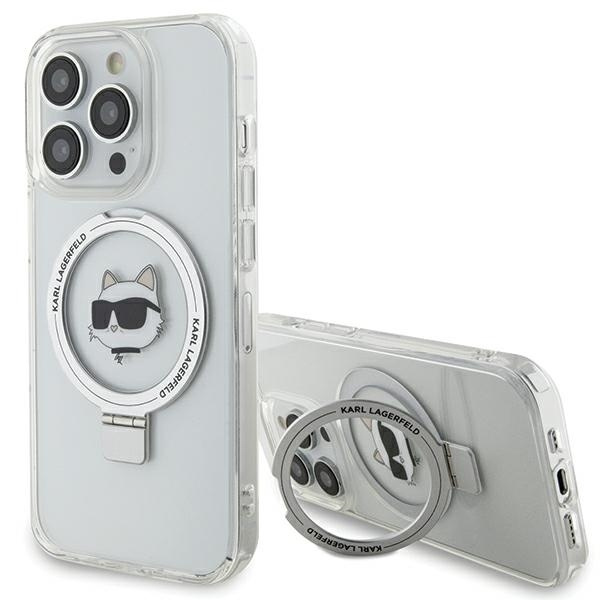 Case Karl Lagerfeld KLHMP15LHMRSCHH iPhone 15 Pro 6.1" white/white hardcase Ring Stand Choupette Head MagSafe Case