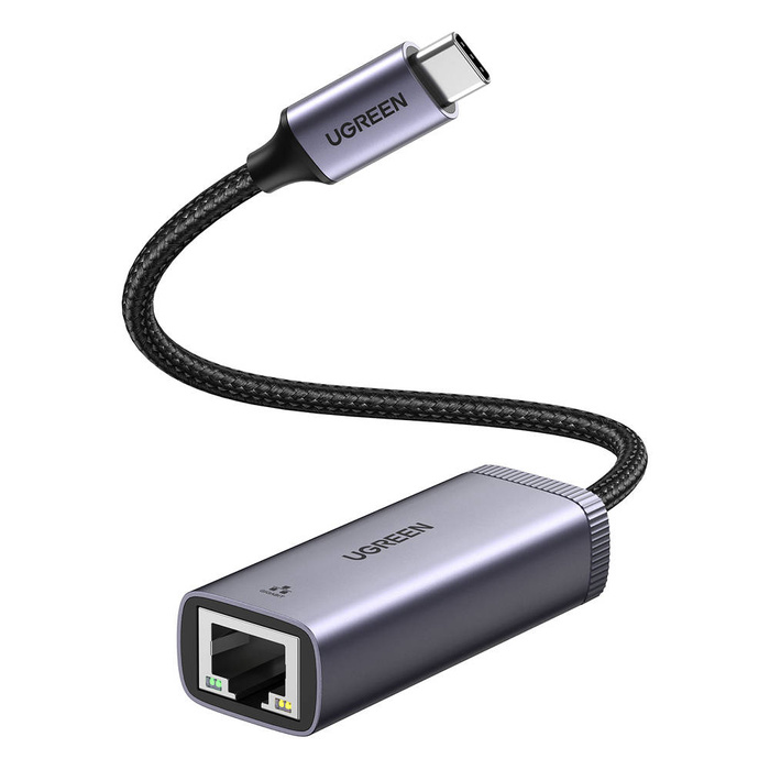 Ugreen externí síťový adaptér USB typu C - RJ45 1Gbps (1000Mbps) šedý (40322 CM483)