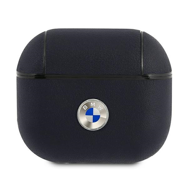 Funda BMW BMA3SSLNA AirPods 3 azul marino / azul marino Geniune Leather Silver Logo