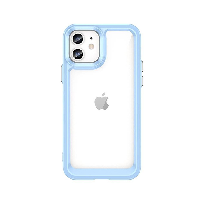 Custodia rigida Outer Space per iPhone 12 con cornice in gel blu