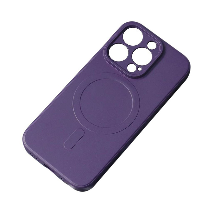 Coque en silicone compatible MagSafe pour coque en silicone iPhone 15 Pro Max - Violet