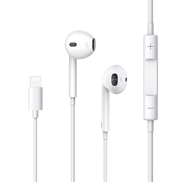 USAMS Stereo-Kopfhörer Apple iPhone 7 8 X XS XS Max XR Lightning Weiß