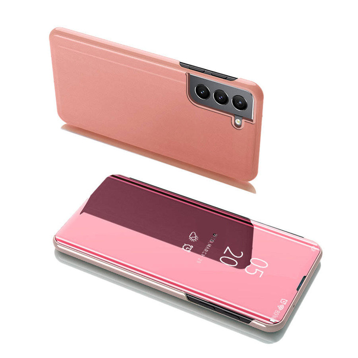 Clear View Case Flip Cover para Samsung Galaxy S22+ (S22 Plus) rosa