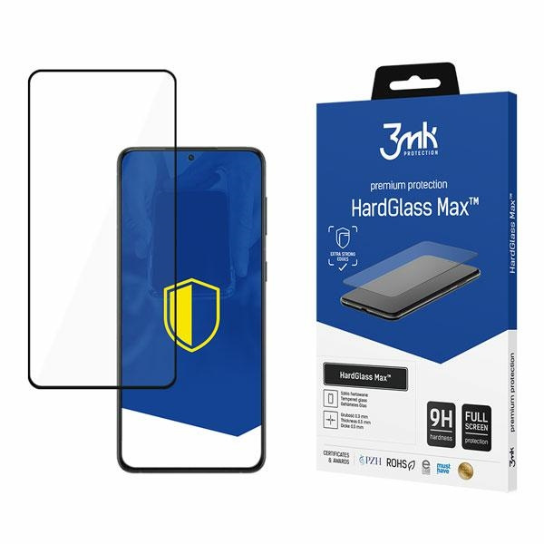 Gehärtetes Tempered Glass 3MK Samsung Galaxy S22 FullScreen Schwarz HardGlass Max