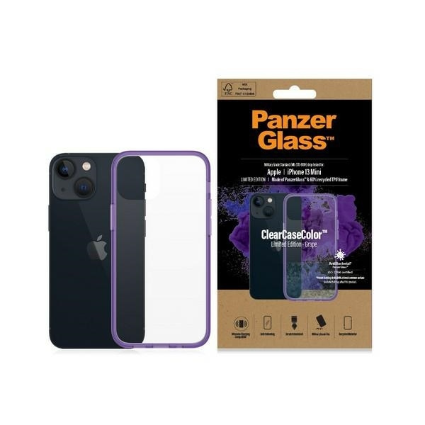 PanzerGlass ClearCase iPhone 13 Mini 5.4" Antibakteriell Militärische Qualität Grape 0327