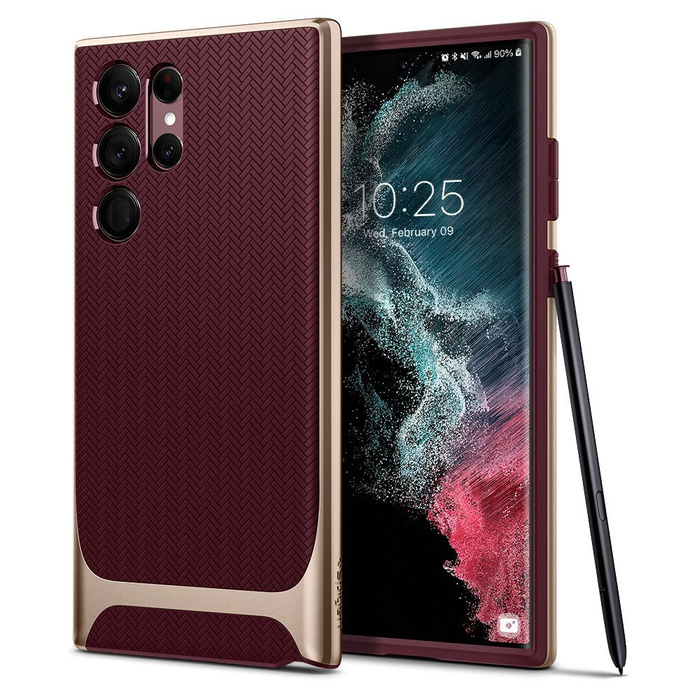 Pouzdro Spigen Samsung Galaxy S22 Ultra Neo Hybrid Maroon Case