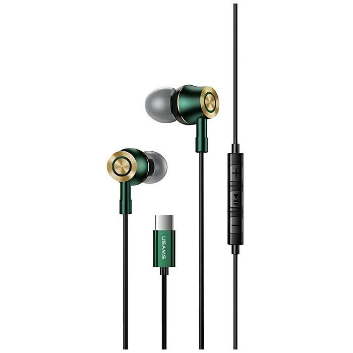 Sluchátka USAMS USB-C Stereo EP-43 Metal HSEP4302 Dark Green