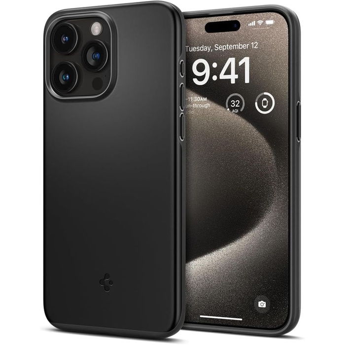 Obal Spigen Thin Fit iPhone 15 Pro Max Black Case