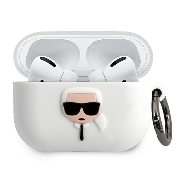  KARL LAGERFELD  Estuche de silicona Ikonik blanco para los AirPods Pro