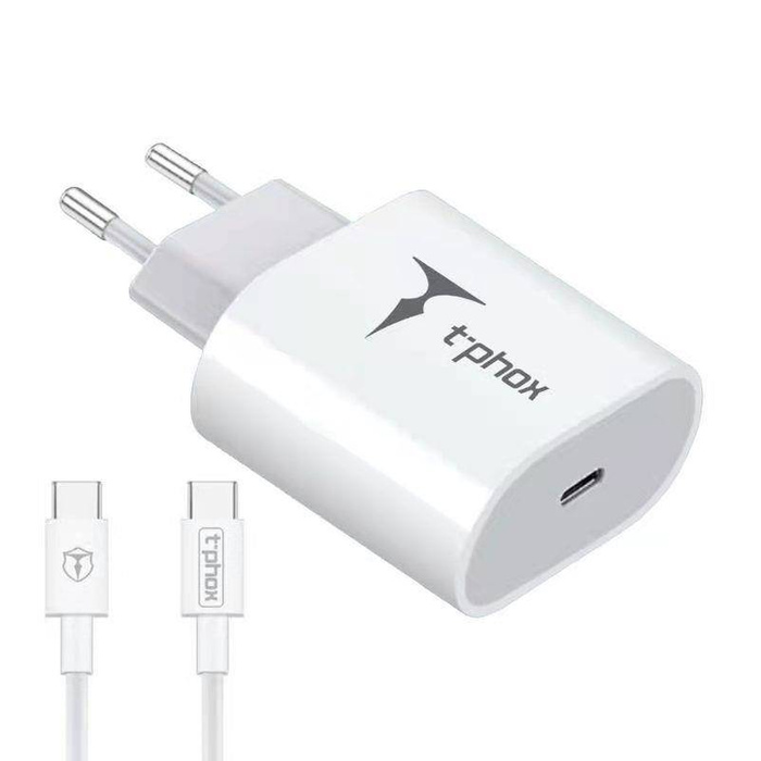 T-PHOX ISPEED 20W + USB-C/USB-C CABLE WHITE