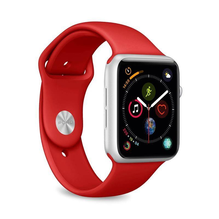 PURO ICON - Bracelet sportif élastique pour Apple Watch 38/40/41 mm (S/M &amp; M/L) (rouge)