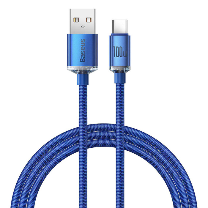 Baseus crystal shine series fast charging data cable USB Type A to USB Type C100W 1,2m blue (CAJY000403)