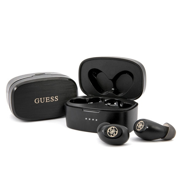 GUESS Casque sans fil Bluetooth TWS 4G Docking Station GUTWSJL4GBK Noir