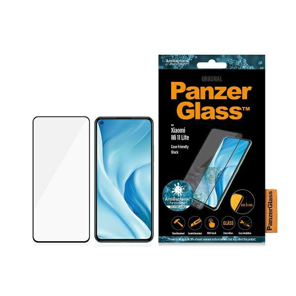 PanzerGlass E2E Regular Xiaomi Mi 11 Lite 5G, Case Friendly, Antibakteriell schwarz/schwarz