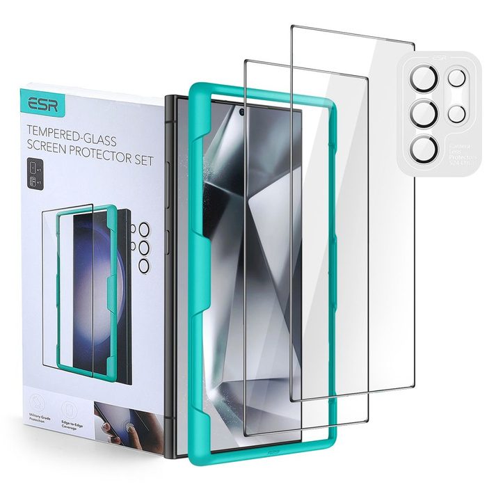 Tempered Glass Esr Protector Set 2-pack Samsung Galaxy S24 Ultra Clear Case