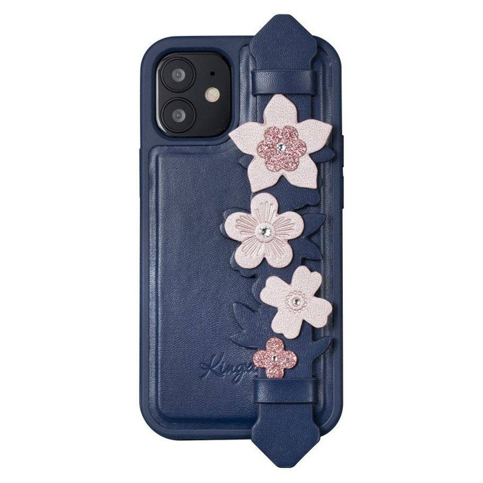 Kingxbar Sweet Series case decorated with original Swarovski crystals iPhone 12 Pro / iPhone 12 blue