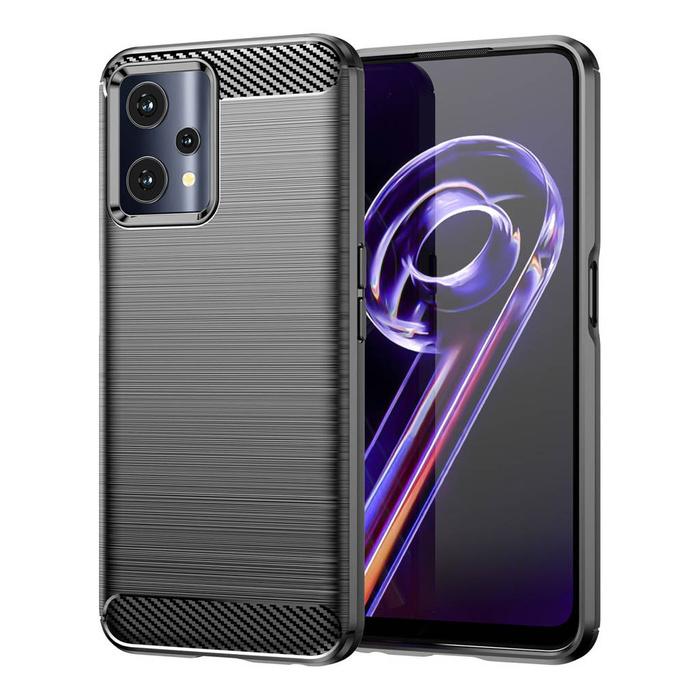 Carbone Case flexible coque couverture Realme 9 Pro noir