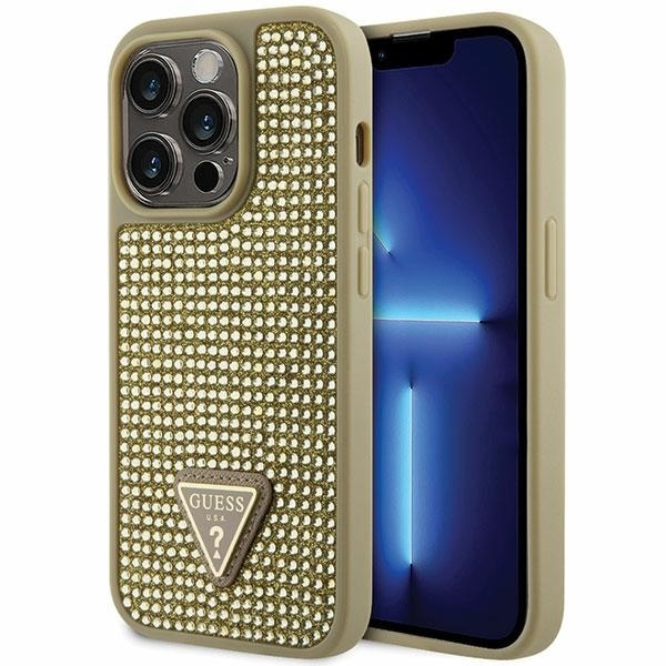 Case Guess GUHCP14LHDGTPD iPhone 14 Pro 6.1" gold/gold hardcase Rhinestone Triangle Case