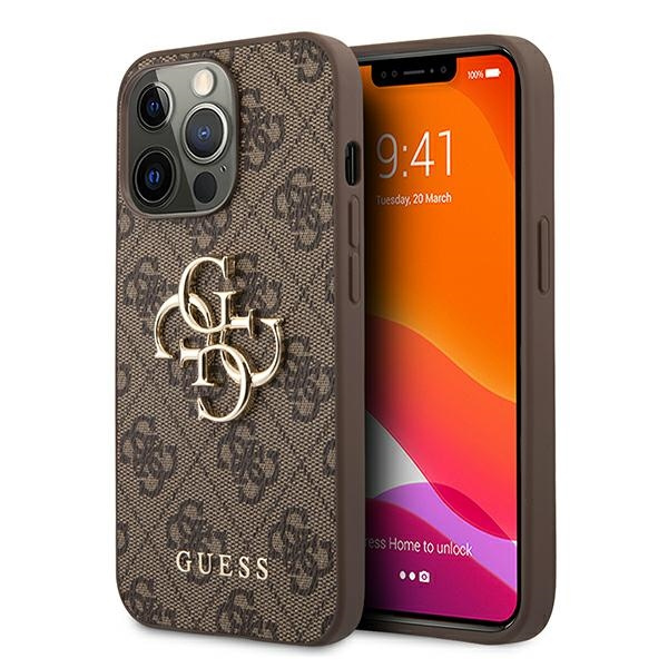 Pouzdro GUESS Apple iPhone 13 Pro 4G Big Metal Logo Brown Hardcase