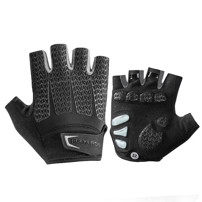 Rockbros S169BGR L cycling gloves with gel inserts - gray