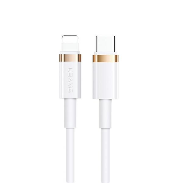 Cable USAMS USB-C Apple Lightning U63 PD 1.2m Fast Charge 20W SJ484USB02 US-SJ484 White