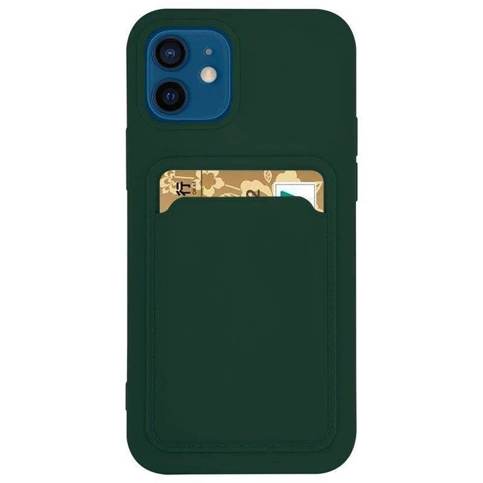 Card Case silicone wallet case with card holder documents for Samsung Galaxy S21 Ultra 5G dark green