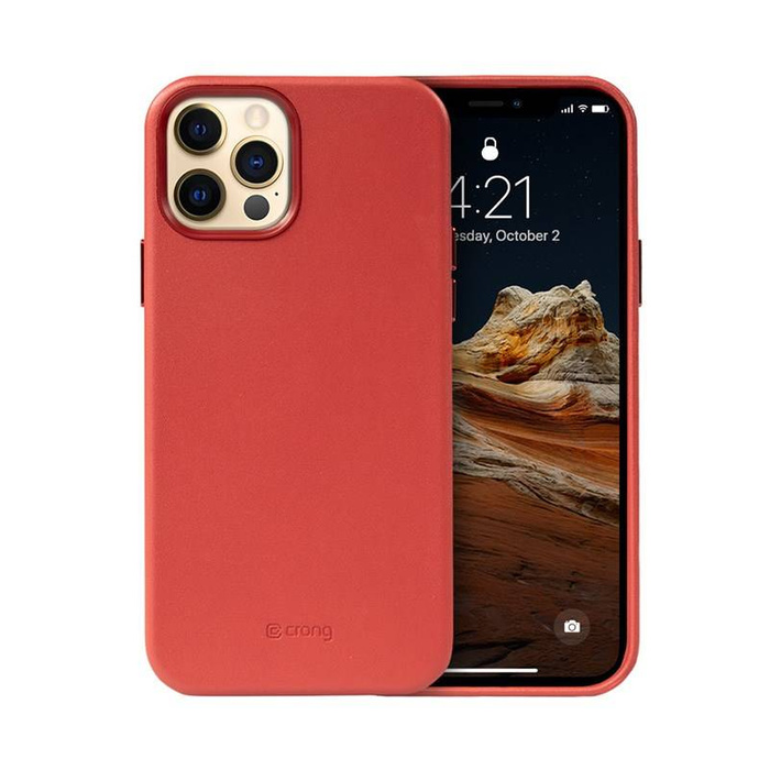 ETUI Crong Essential Cover Magnetic -  con cuero  12 Pro Max  (rojo) CASE