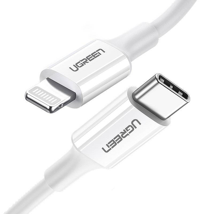 Ugreen kabel USB typu C - Lightning MFI 1m 3A 18W bílý (10493)