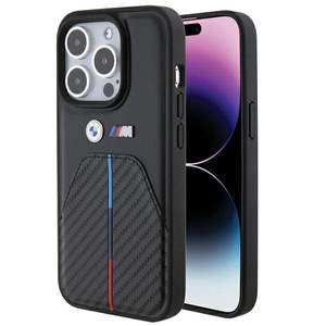 Case Bmw Bmhcp15l22nstb IPhone 15 Pro 6.1" Black/Black Stamped Tricolor Stripe Case