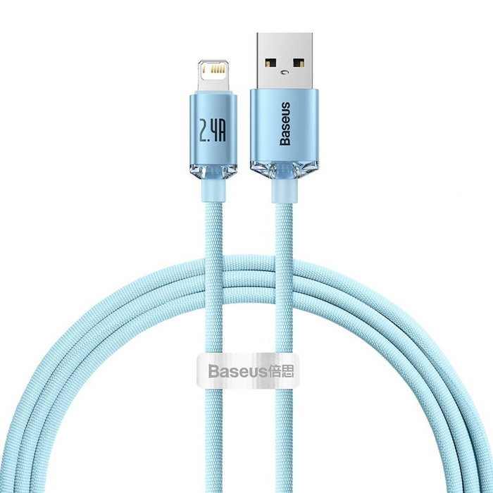 Baseus Crystal Shine Series USB cable - Lightning 2,4A 20W 1,2m blue (CAJY001103)