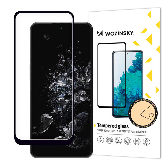 Wozinsky Pegamento completo Vidrio templado Pantalla completa Vidrio templado para OnePlus 10T / OnePlus Ace Pro 9H Pantalla completa con marco negro