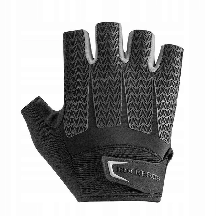 Gants de cyclisme Rockbros S169BGR M avec inserts en gel - gris