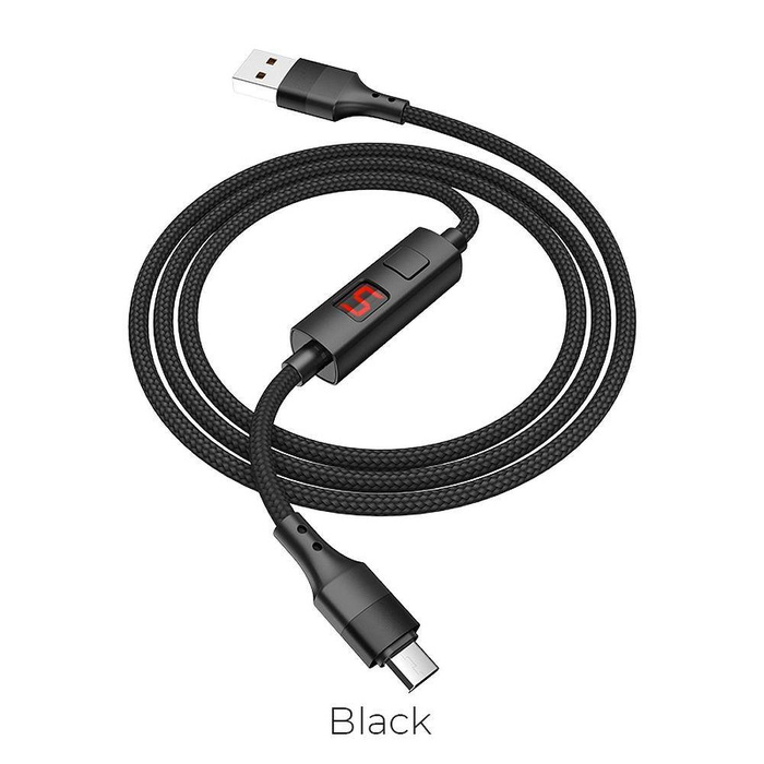 HOCO SELECTED Zentrale Zeitmessung LCD Micro USB Kabel S13 schwarz