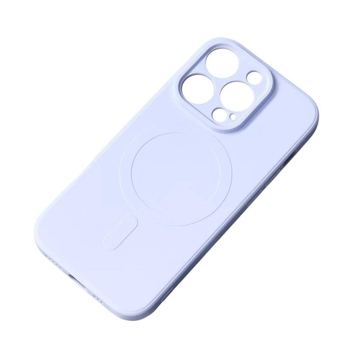 Coque en silicone compatible MagSafe pour coque en silicone iPhone 15 Pro Max - Bleu