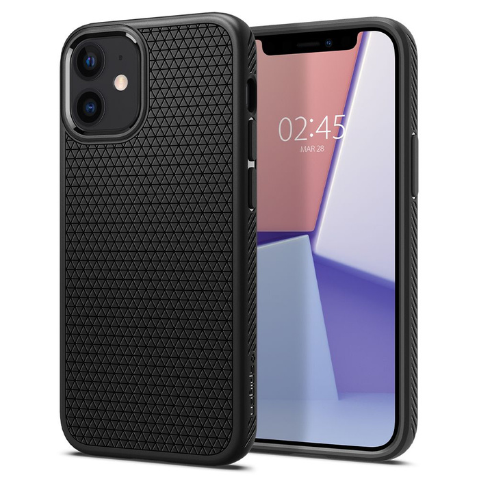 Telefontok SPIGEN Liquid Air iPhone 12 Mini matt fekete fekete tok