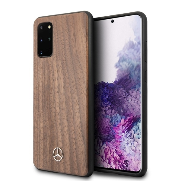 MERCEDES Samsung Galaxy S20 Plus Holz Linie Walnuss braun Hülle