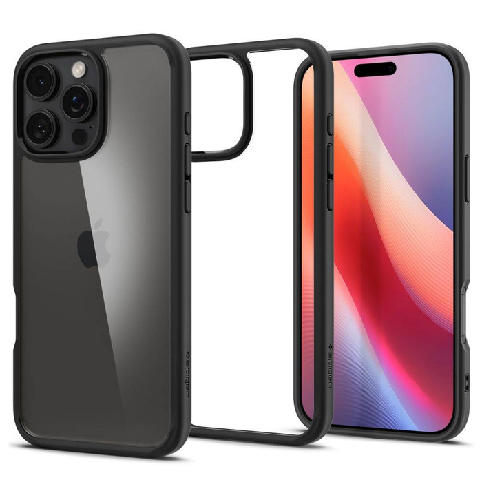 ETUI SPIGEN ULTRA HYBRID IPHONE 16 PRO MATTE BLACK wird auf Deutsch übersetzt als SPIGEN ULTRA HYBRID IPHONE 16 PRO MATTE SCHWARZ HÜLLE.