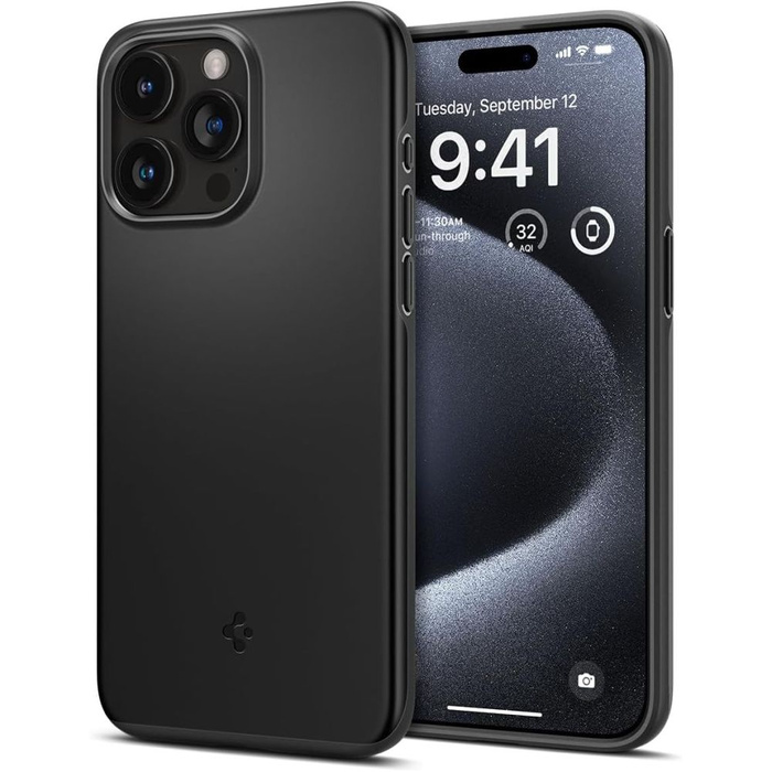 Obal Spigen Thin Fit iPhone 15 Pro Black Case