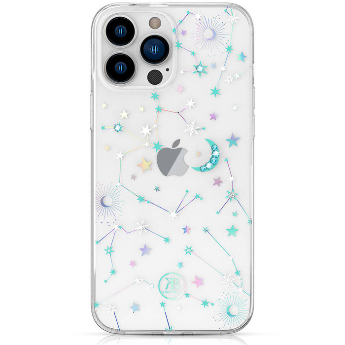 Funda iPhone 13 Pro Kingxbar Lucky Series decorada con originales cristales Swarovski transparente (Zodiac)