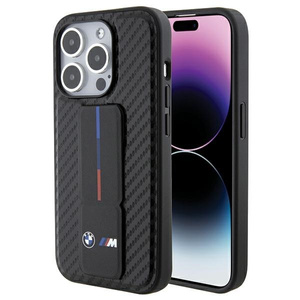 Funda Bmw Bmhcp15lgspcck IPhone 15 Pro 6.1" Black/Black Hardcase Grip Stand Smooth & Carbon Case