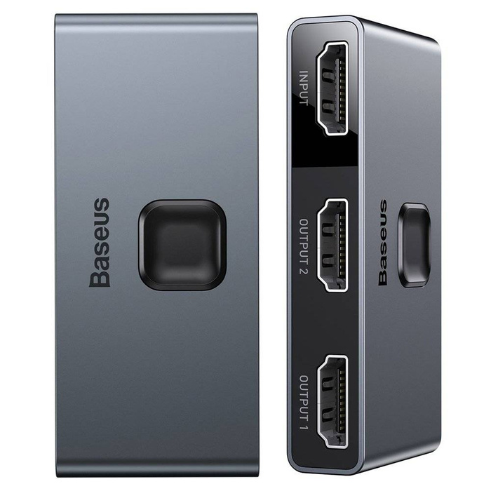 [RETURNED ITEM] Baseus bidirectional HDMI - 2x HDMI splitter switcher 4K / 30 Hz gray (CAHUB-BC0G)