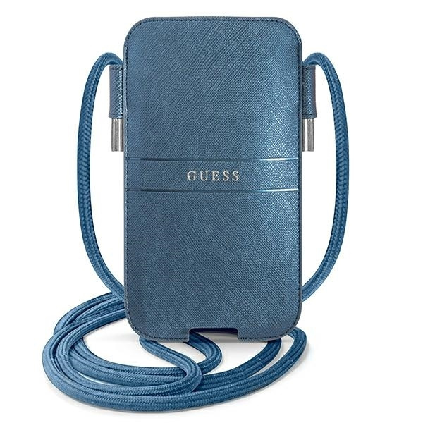 Kézitáska GUESS Apple iPhone 12 12 Pro Saffiano Strap Blue Case